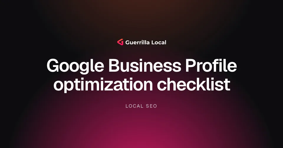 Cover for the guide: Google Business Profile optimization: a checklist for local businesses