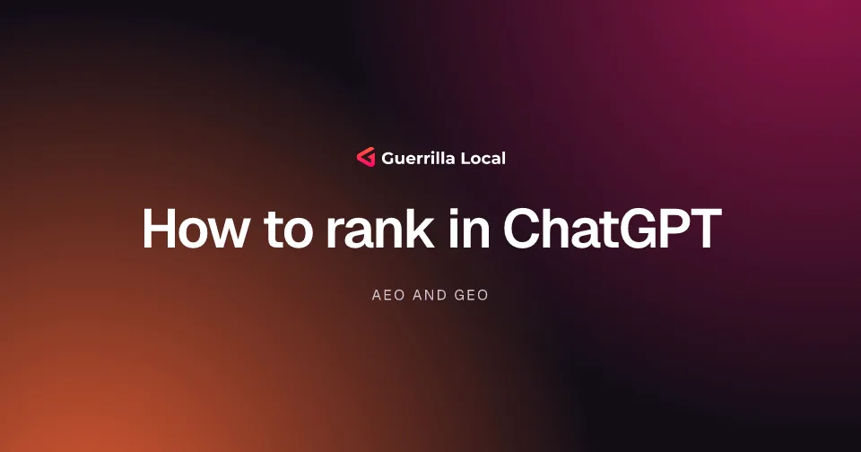 Cover for the guide: How to rank in ChatGPT: getting your business recommended by AI