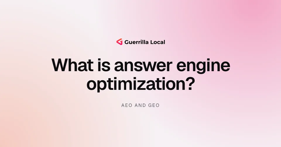 Cover for the guide: What is answer engine optimization? A guide for local businesses