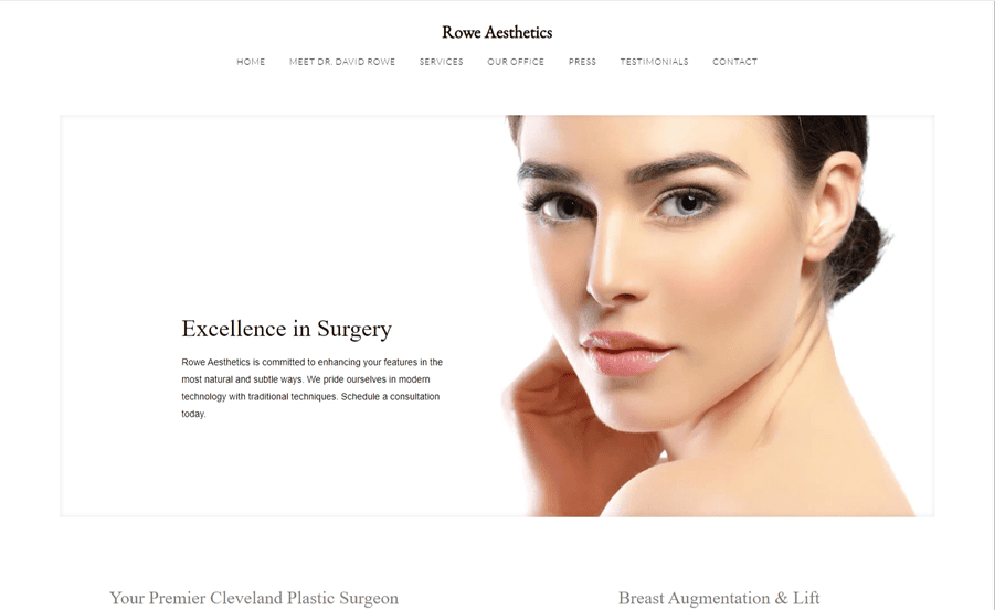 Rowe Aesthetics Surgery Website Design