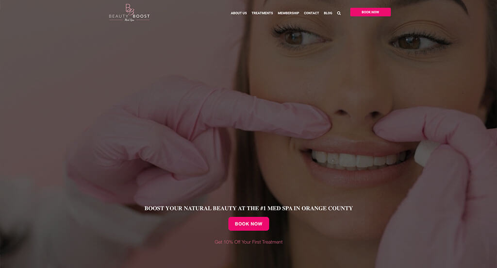2. Beauty Boost Spa - Top Med Spa Website Designs