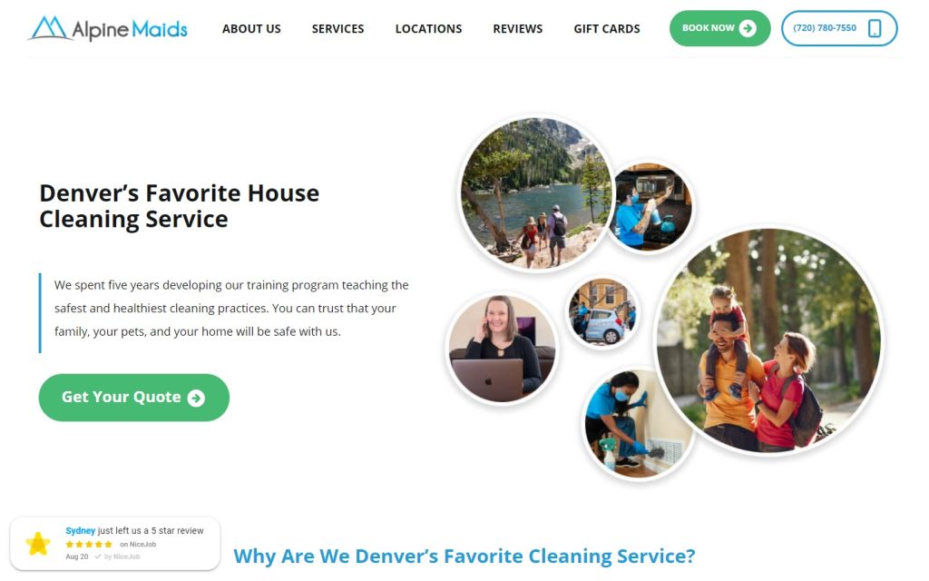 31. Alpine Maids - Best Cleaning Website Design